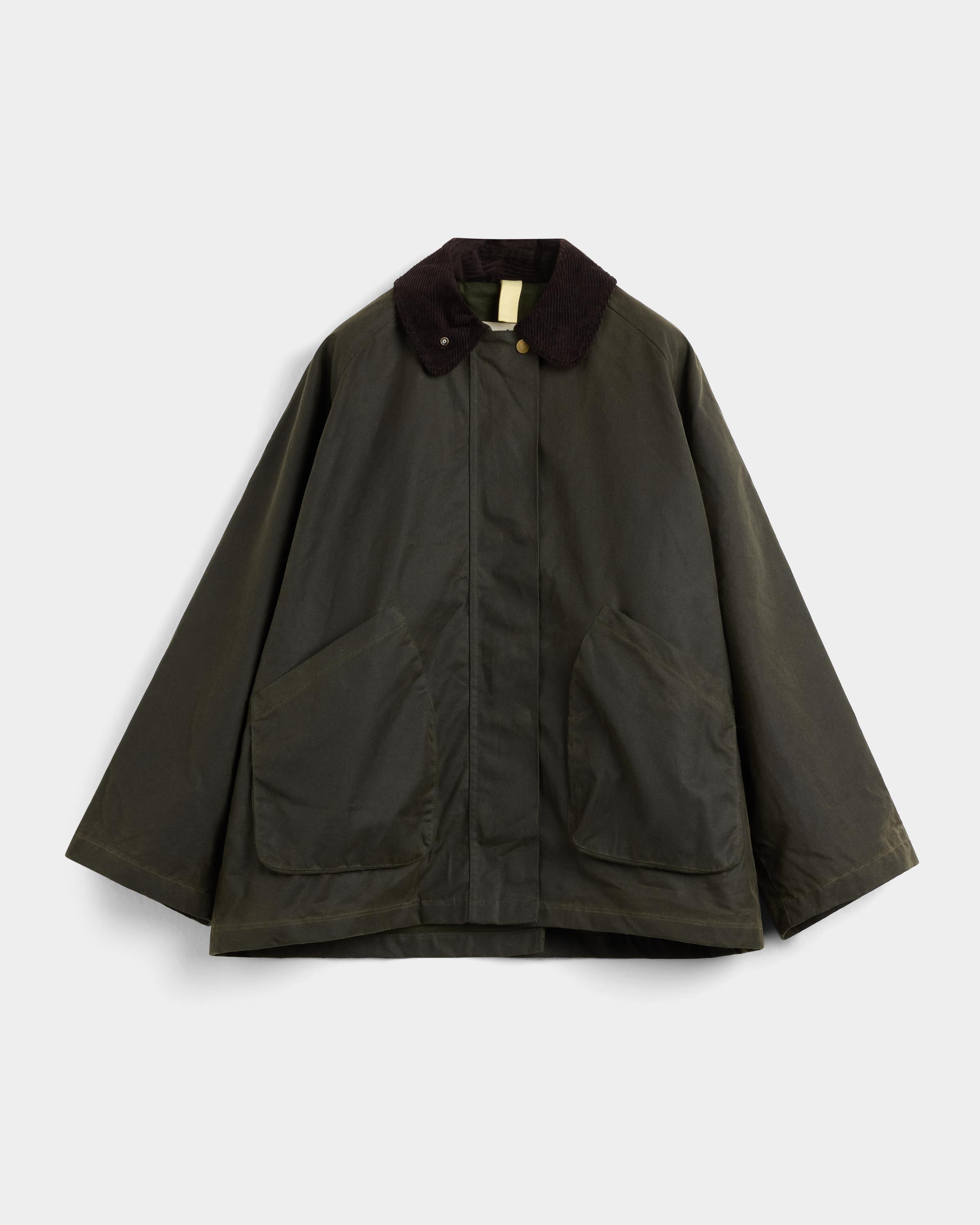 Brixtol Textiles Davonna Olive Damen Wachsjacke Wasserabweisend grün